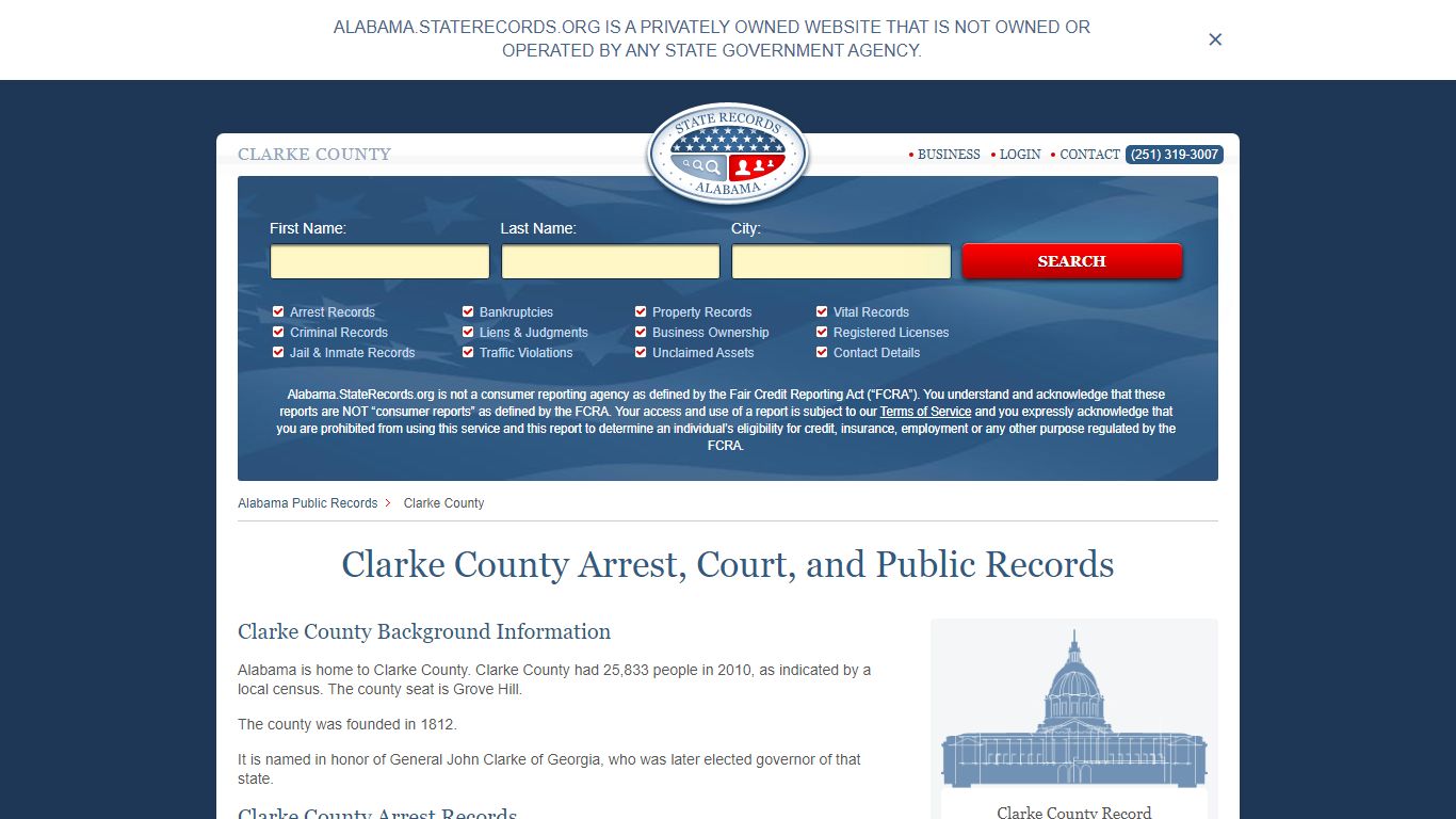 Clarke County Arrest, Court, and Public Records