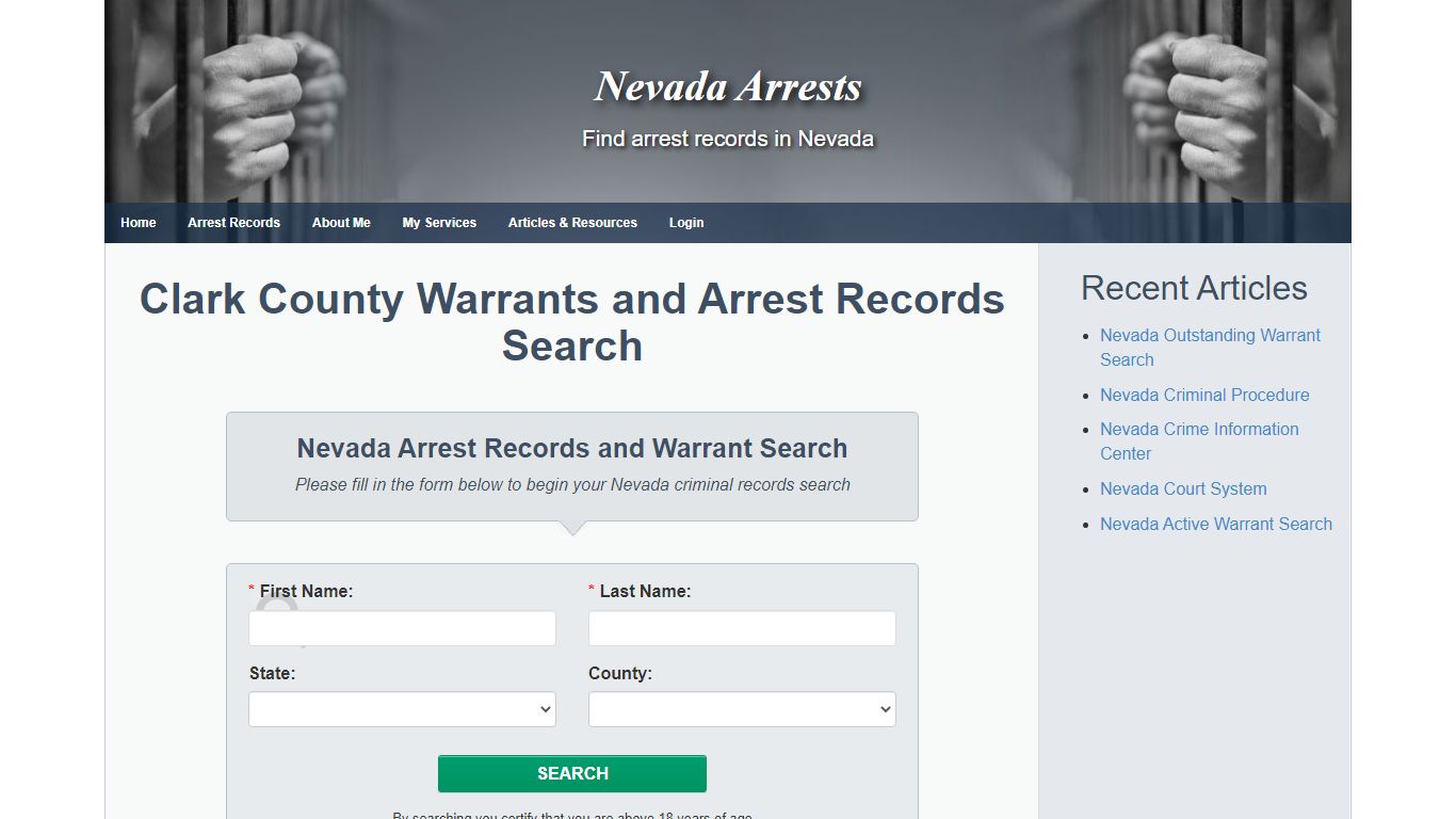 Clark County Warrants and Arrest Records Search - Nevada ...