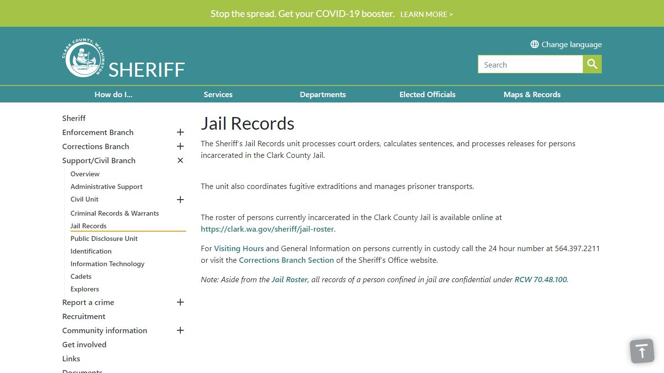 Jail Records | Clark County